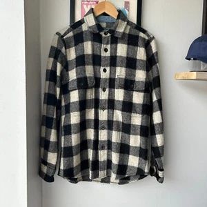 VINTAGE | Woolrich Checkered Wool Flannel Button Down Shirt sz S - Picture 1 of 8