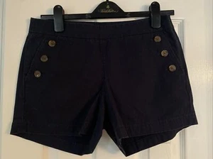 J Crew Women's Blue Cotton Tweed Sailor Shorts w/ Side Zip - Size 4 - Picture 1 of 2