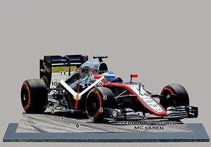 VETTURA F1, FERNANDO ALONSO, F1 MCLAREN-02, AUTO IN OROLOGIO MINIATURA - Picture 1 of 1