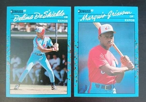 1990 Donruss NL Best #116 Delino DeShields & #128 Marquis Grissom Rookie Lot - Picture 1 of 4