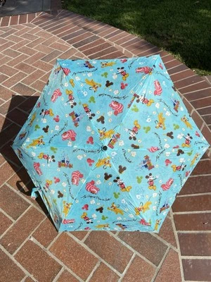 Paraguas compacto azul Mickey Mouse de los parques de Disney difícil de encontrar raro Foto 1 de 4