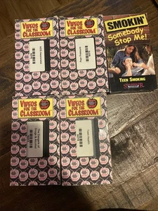 Lot of 5 Videos For Classroom Vintage VHS Tape AIDs Drugs Alcohol Teen Smoking - Imagen 1 de 8