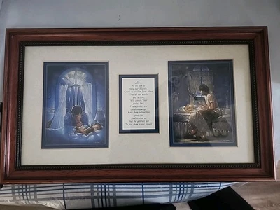 Raro Ron DiCianni GUERRA ESPIRITUAL Enmarcado LIENZO Padre Madre Oración Arte Foto 1 de 4