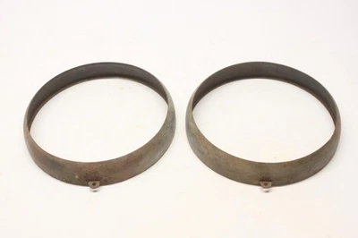Vintage 1930's Car or Truck Headlight Bucket Ring Bezel Door Factory PAIR - Image 1 of 4