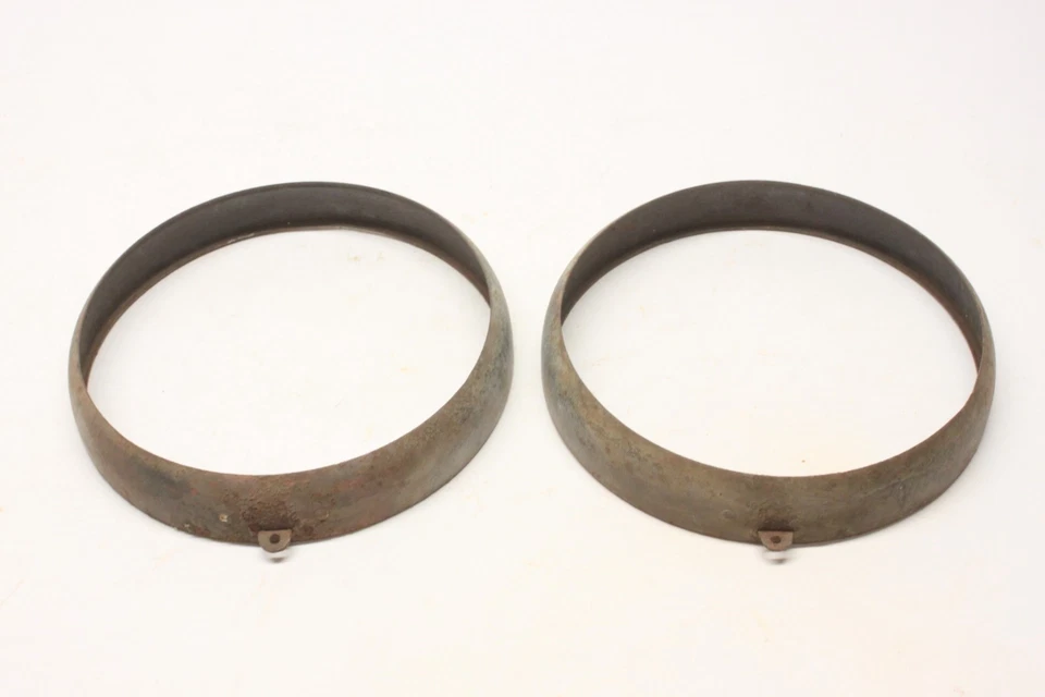 Vintage 1930's Car or Truck Headlight Bucket Ring Bezel Door Factory PAIR - Image 1 of 4