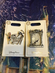 Juego de 2 prendedores Jack & Sally Now and Forever de los parques de Disney Pesadilla antes de Navidad - Imagen 1 de 4