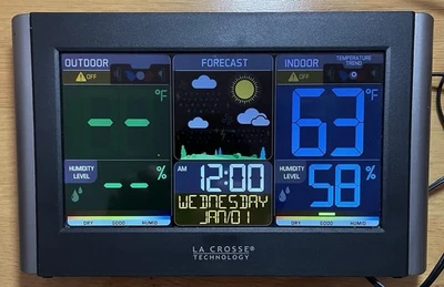 C85845 La Crosse Technology Wireless Color Weather Station No Outside Sensor - Image 1 of 4