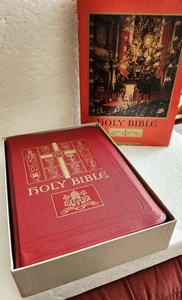 Vintage 1951 The Holy Bible Papal Edition The Catholic Press Red Leather RARE - Bild 1 von 17