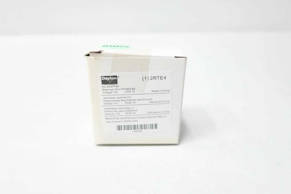 Dayton 2RTE4 Axial Fan 2 3/8in Square 115v 18cfm