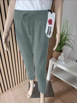 ❤️ Pantaloni in tessuto Wendy Trendy Jogger pantaloni da jogging pantaloni della tuta in kaki - Immagine 1 di 4