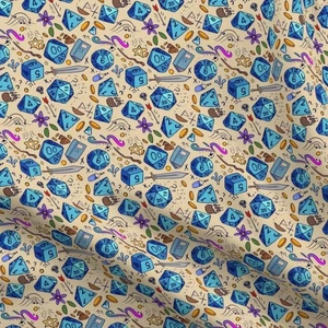 Damen Scheuerhut Dungeons and Dragons Würfel - Beige. Gummizug im Rücken, einfaches Anziehen - Bild 1 von 2