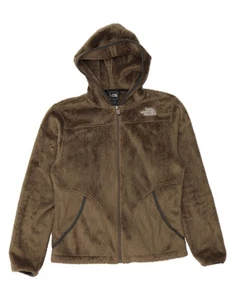 THE NORTH FACE Womens Hooded Fleece Jacket UK 14 Medium Brown Polyester DB51 - Picture 1 of 4