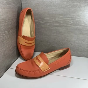 Cole Haan Monroe Penny Loafer Orange Reflective Round Pinch Toe Slip On Size 11B - Picture 1 of 11