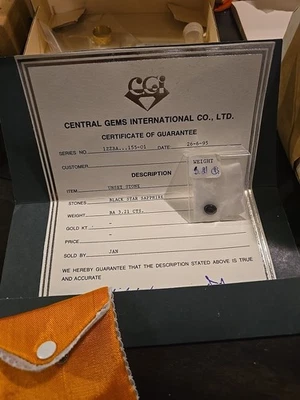 Piedra sin montar zafiro estrella negro 3,21 Kts Foto 1 de 4