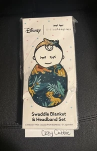 Little Sleepies Disney Simba’s Sky Lion King Swaddle & Luxe Bow Headband NIB - Picture 1 of 8