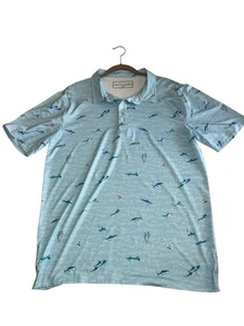 Smith And Quinn Golf Polo Herren Gr. Sharks Gr. L Performance All Over Print - Bild 1 von 7