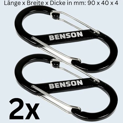 Karabiner Karabinerhaken Alu Schnapphaken Doppelkarabiner Schlüssel Anhänger 2x - Bild 1 von 4
