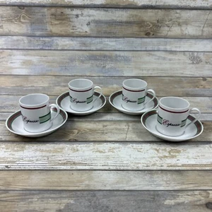 Crown Porcelain Prestige Espresso Demitasse Tea Coffee Cups and Saucers Set Of 4 - Picture 1 of 11