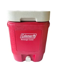 Vintage Coleman Beverage Cooler Red & White 3 Gallon 1993 - Picture 1 of 6