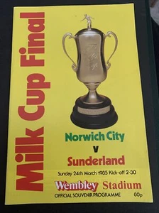 1985 Norwich V Sunderland League Cup Final Programme At Wembley - Picture 1 of 4