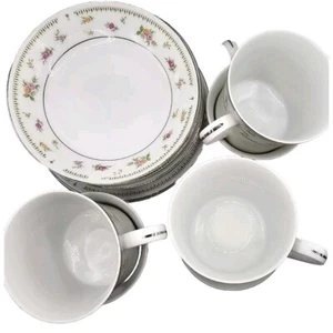Set Cina porcellana fine Abingdon vintage Giappone - tazze, piatti e dessert floreali - Foto 1 di 21