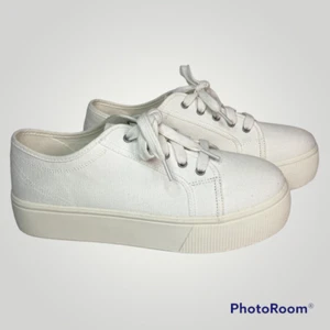 Zapatillas deportivas con plataforma de lona blancas So Compelling para mujer talla 10 zapatos medianos - Imagen 1 de 15