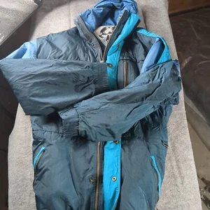 Chaqueta de esquí vintage NILS ENTRANT para hombre M cremallera completa con capucha EE. UU. azul verde - Imagen 1 de 13