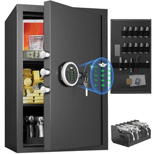 6.5 Cub Large Safe Box,  Unassembled Home Safe with Backlit Keypad & Dual Alarm - Picture 1 of 9