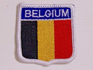 BELGIUM EMBROIDERED PATCH SHIELD WOVEN CLOTH BADGE SEW-ON JACKET HAT FLAG - Picture 1 of 1
