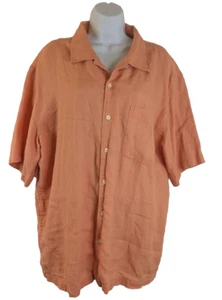 Breakwater, Women's, Short Sleeve Linen Shirt, Orange, Size L - Picture 1 of 3