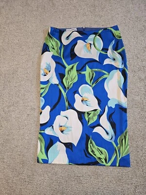 HERMOSA FALDA DE SEDA DOLCE AND GABBANA FLORAL AZUL, BLANCO, NEGRO TALLA 42 Foto 1 de 4