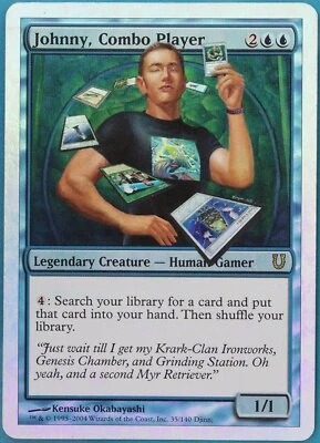 Johnny, Combo Player FOIL Unhinged PLD Blue Rare MTG CARD (ID# 405708) ABUGames - Image 1 of 2