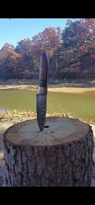 handmade knife with sheath - Image 1 of 2