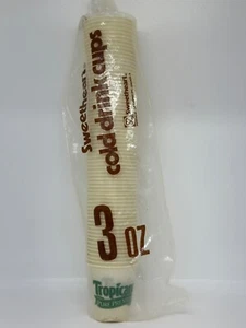 VTG Sweetheart 3 Oz Cold Drink Cups Tropicana Pure Design Disposable Plastic - Picture 1 of 6
