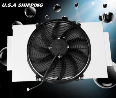 KKS583 RADIADOR ALUMINIO 16" CUBIERTA VENTILADOR AJUSTE JEEP SERIE CJ5 CJ6 CJ7 1972-86  Foto 1 de 4