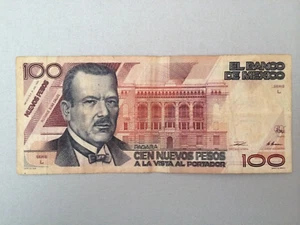 100 PESO MEXICO BANKNOTE 1992 NUEVOS PESOS MEXICO - Picture 1 of 2