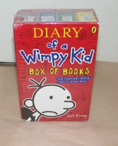 NEU! Tagebuch eines schwimmen Kindes Schachtel mit Büchern 4 Bücher in Hülle versiegelt Jeff Kinney - Bild 1 von 7