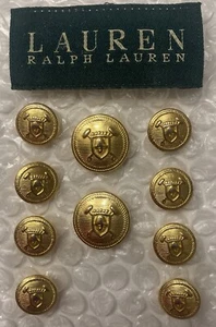 Ralph Lauren Polo Blazer Button Set 10 Cap Mallet Logo Design Solid Brass 1 Pc. - Picture 1 of 6
