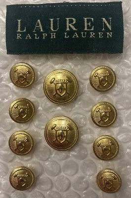 Ralph Lauren Polo Blazer Knopf Set 10 Cap Mallet Logo Design Solid Brass 1 tlg. - Bild 1 von 4