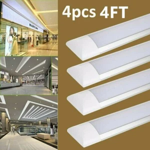 1-4x 4FT 40W LED Batten Tube Light Garage shop Ceiling Panel Slim Lamp Bright - Picture 1 of 13