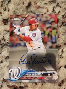 Adrian Sanchez 2018 Topps Chrome #RA-ASA Rookie Auto Washington Nationals - Picture 1 of 2