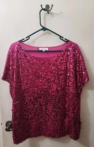 Jennifer Lopez Pink Shirt XL Sequin Front - Picture 1 of 9
