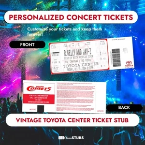 Personalized Custom Replica 2000s Toyota Center Venue Concert Ticket Stub - Picture 1 of 2