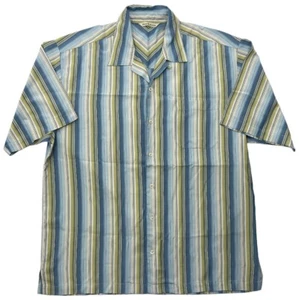 Tommy Bahama 100% Seide Button Down Hemd Herren L Langarm Mehrfarbig Gestreift - Bild 1 von 11