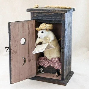 Rat in Outhouse! Anthropomorphic Taxidermy Oddities Curiosities collectible - Picture 1 of 9