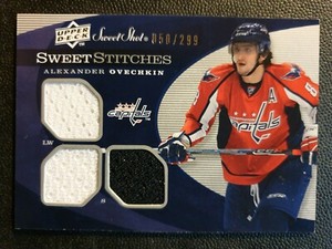 2007-08 Sweet Shot Sweet Stitches Triples #SSTAO Alexander Ovechkin #050/299
