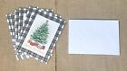 Mintgreen Merry Christmas Tree Plaid Trim Recycled Cards & Envelopes