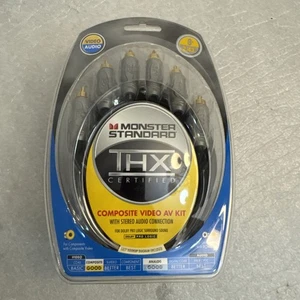 Monster Standard THX Certified Composite Video AV Kit 8ft -24K Gold Contacts-NEW - Picture 1 of 2