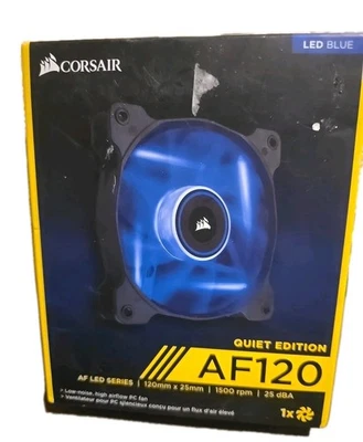 Ventilador de caja Corsair AF120 (120 mm) edición silenciosa (nuevo en la caja) con LED azules Foto 1 de 4