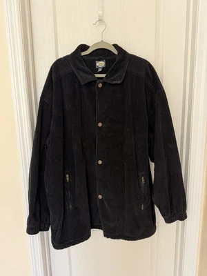 Винтажное мужское черное хлопковое тяжелое вельветовое пальто Tommy Bahama, размер L - Изображение 1 из 4